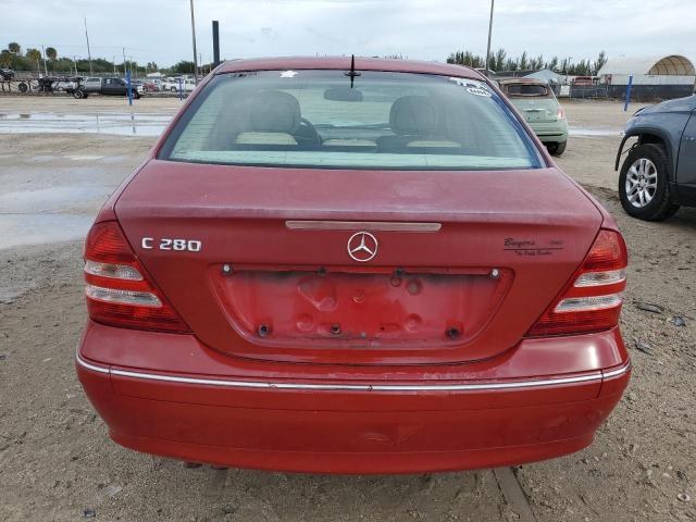 WDBRF54H36A842805 - 2006 MERCEDES-BENZ C 280 RED photo 6