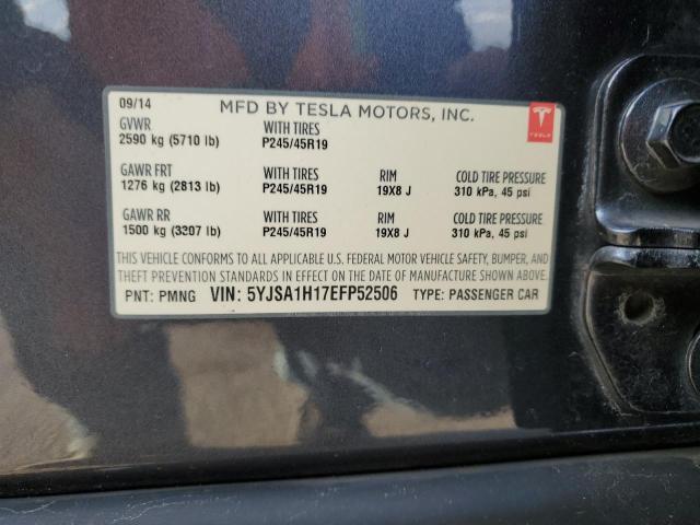 5YJSA1H17EFP52506 - 2014 TESLA MODEL S 灰色 照片 13