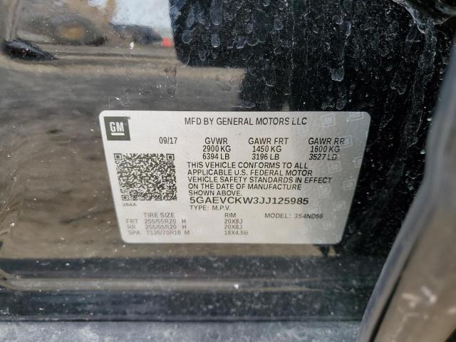 5GAEVCKW3JJ125985 - 2018 BUICK ENCLAVE AVENIR BLACK photo 13