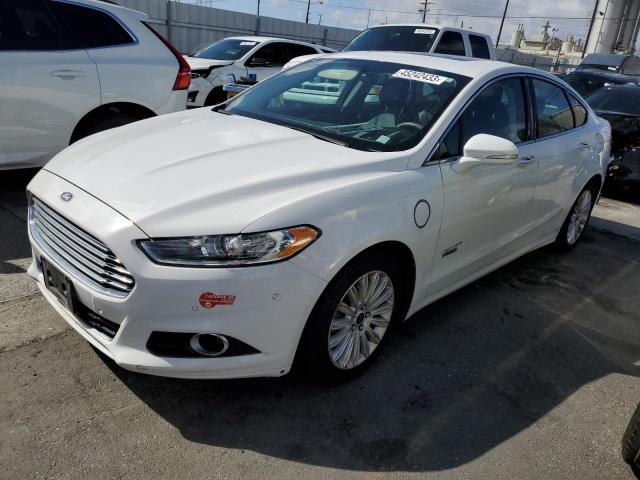 3FA6P0SU1DR273613 - 2013 FORD FUSION TITANIUM PHEV WHITE photo 1