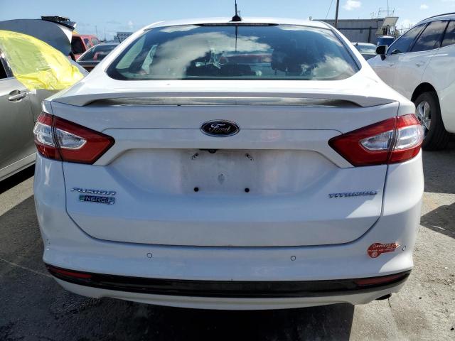 3FA6P0SU1DR273613 - 2013 FORD FUSION TITANIUM PHEV WHITE photo 6