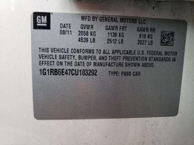 1G1RB6E47CU103292 - 2012 CHEVROLET VOLT WHITE photo 12