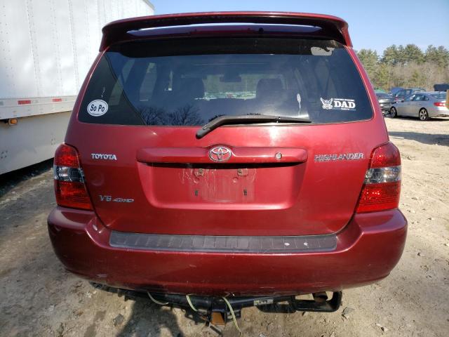 JTEEP21A370206777 - 2007 TOYOTA HIGHLANDER SPORT RED photo 6