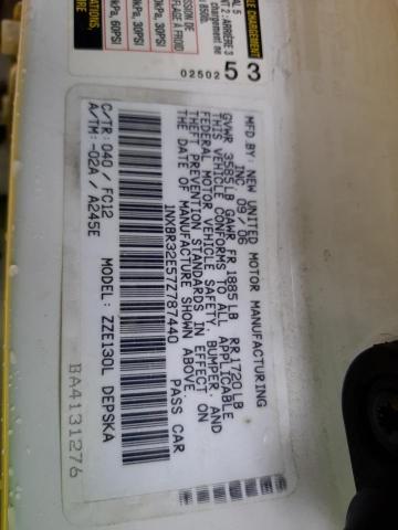 1NXBR32E57Z787440 - 2007 TOYOTA COROLLA CE WHITE photo 12