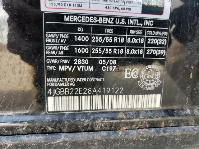 4JGBB22E28A419122 - 2008 MERCEDES-BENZ ML 320 CDI BLACK photo 13