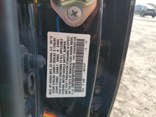 19XFB2F92FE075546 - 2015 HONDA CIVIC EXL Qara foto 12