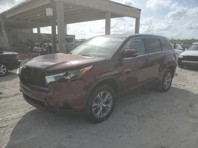 5TDKKRFH3ES013219 - 2014 TOYOTA HIGHLANDER XLE BURGUNDY photo 1