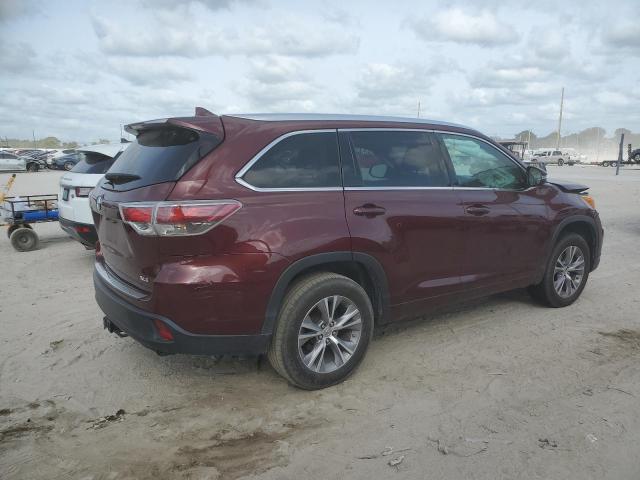 5TDKKRFH3ES013219 - 2014 TOYOTA HIGHLANDER XLE BURGUNDY photo 3