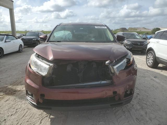 5TDKKRFH3ES013219 - 2014 TOYOTA HIGHLANDER XLE BURGUNDY photo 5