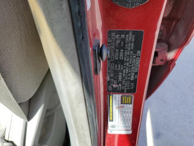 KNAGE123X75134747 - 2007 KIA OPTIMA LX RED photo 12