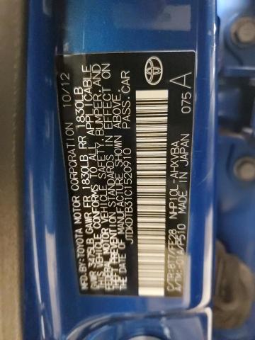 JTDKDTB31C1520910 - 2012 TOYOTA PRIUS C BLUE photo 12