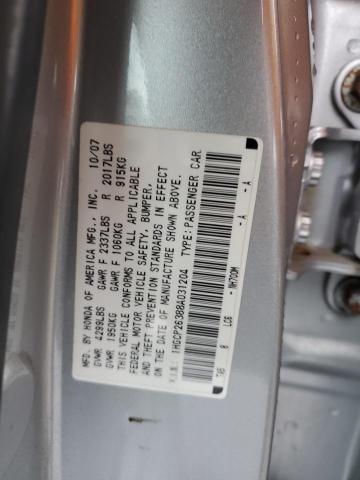 1HGCP26388A031204 - 2008 HONDA ACCORD LX SILVER photo 12