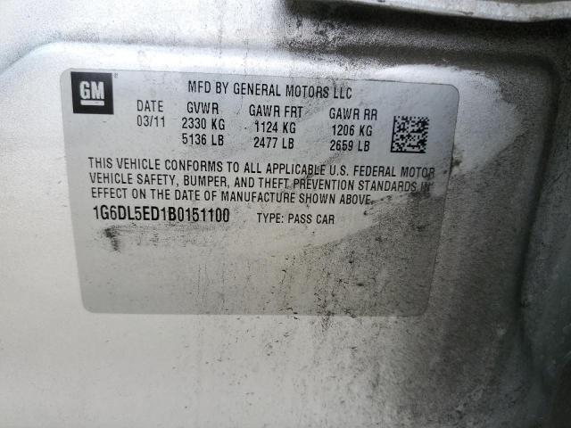 1G6DL5ED1B0151100 - 2011 CADILLAC CTS PERFORMANCE COLLECTION Күміс фото 12