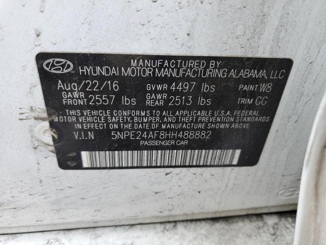 5NPE24AF8HH488882 - 2017 HYUNDAI SONATA SE WHITE photo 12