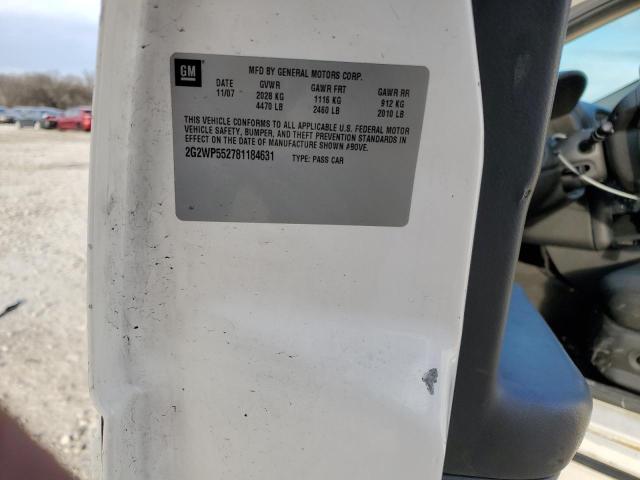 2G2WP552781184631 - 2008 PONTIAC GRAND PRIX 白色 照片 12