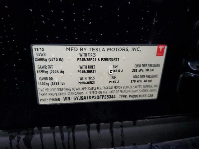 5YJSA1DP3DFP25344 - 2013 TESLA MODEL S 蓝色 照片 12