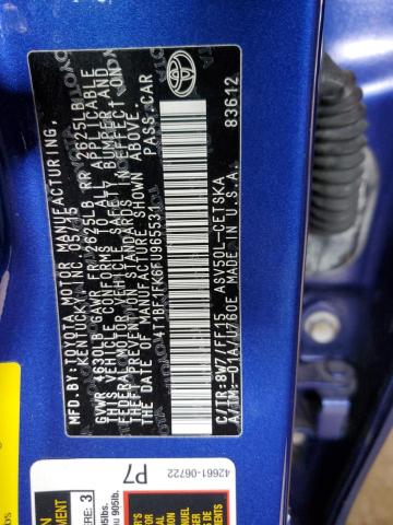 4T1BF1FK6FU965531 - 2015 TOYOTA CAMRY LE BLUE photo 12