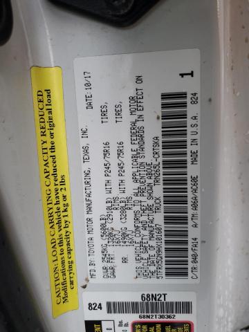 5TFRX5GN9HX101607 - 2017 TOYOTA TACOMA ACCESS CAB თეთრი ფოტო 13