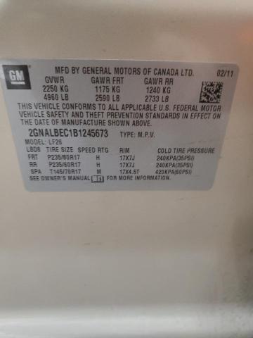 2GNALBEC1B1245673 - 2011 CHEVROLET EQUINOX LS TAN photo 12