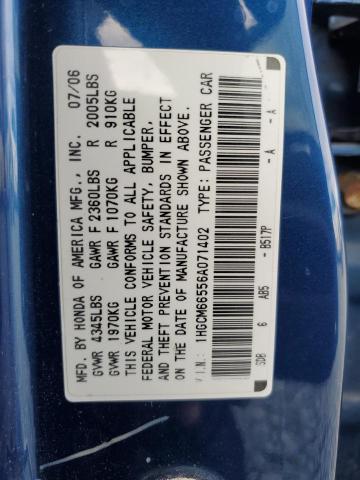 1HGCM66556A071402 - 2006 HONDA ACCORD EX BLUE photo 12