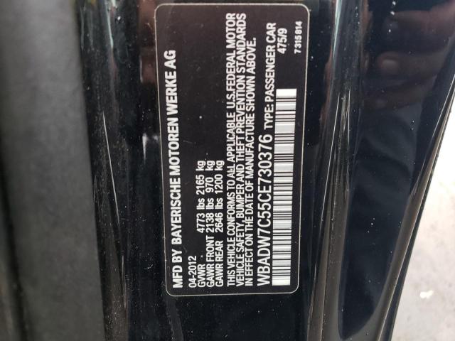 WBADW7C55CE730376 - 2012 BMW 328 I SULEV BLACK photo 12