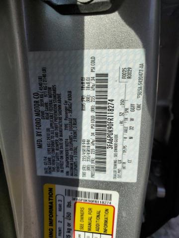 3FA6P0K90FR118274 - 2015 FORD FUSION TITANIUM SILVER photo 12