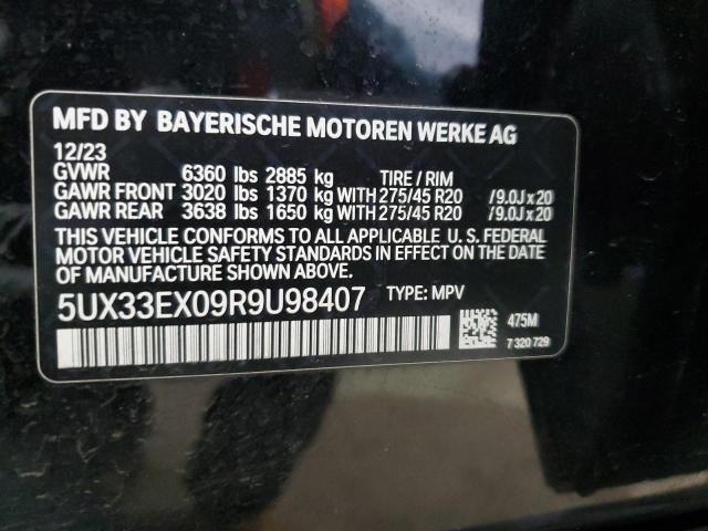 5UX33EX09R9U98407 - 2024 BMW X6 XDRIVE40I BLACK photo 13