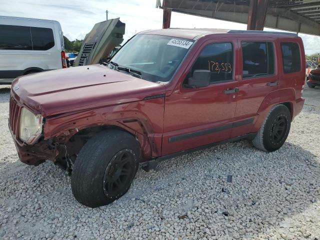 1J8GP28K08W228125 - 2008 JEEP LIBERTY SPORT BURGUNDY photo 1