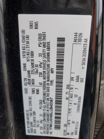 1FMCU0H66LUB45367 - 2020 FORD ESCAPE SEL BLACK photo 13