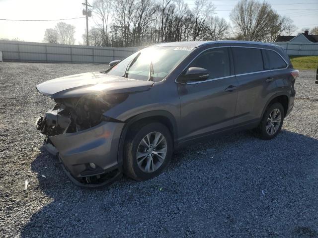 5TDKKRFH6FS107385 - 2015 TOYOTA HIGHLANDER XLE GRAY photo 1