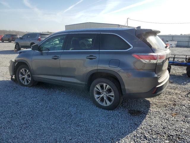 5TDKKRFH6FS107385 - 2015 TOYOTA HIGHLANDER XLE GRAY photo 2