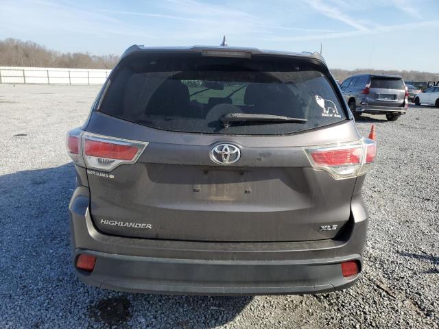 5TDKKRFH6FS107385 - 2015 TOYOTA HIGHLANDER XLE GRAY photo 6