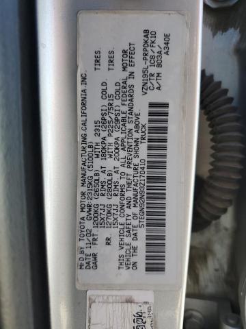 5TEGN92N93Z170410 - 2003 TOYOTA TACOMA DOUBLE CAB PRERUNNER SILVER photo 12