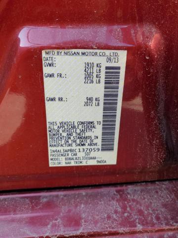 1N4AL3AP8EC137059 - 2014 NISSAN ALTIMA 2.5 RED photo 13