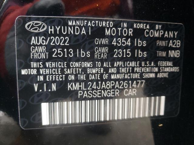 KMHL24JA8PA261477 - 2023 HYUNDAI SONATA SE BLACK photo 12