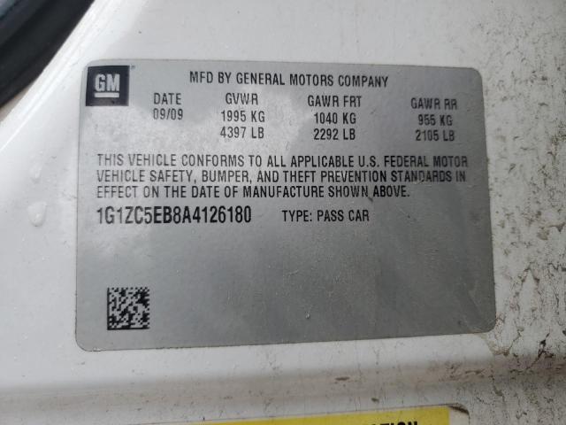 1G1ZC5EB8A4126180 - 2010 CHEVROLET MALIBU 1LT WHITE photo 12