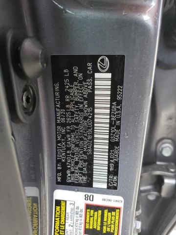 58ADZ1B19LU074215 - 2020 LEXUS ES 350 GRAY photo 12