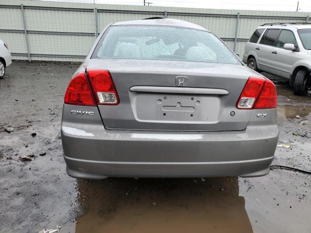 2HGES26885H593135 - 2005 HONDA CIVIC EX GRAY photo 6