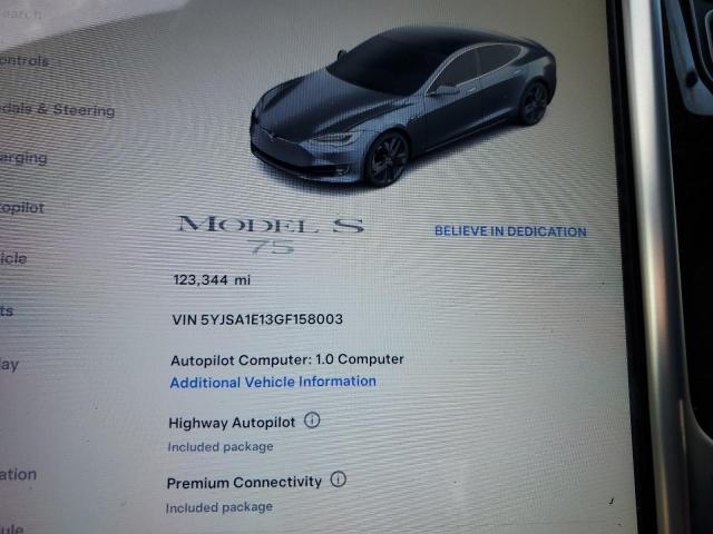 5YJSA1E13GF158003 - 2016 TESLA MODEL S BLACK photo 9