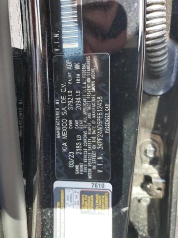 3KPF24AD6PE612458 - 2023 KIA FORTE LX BLACK photo 13