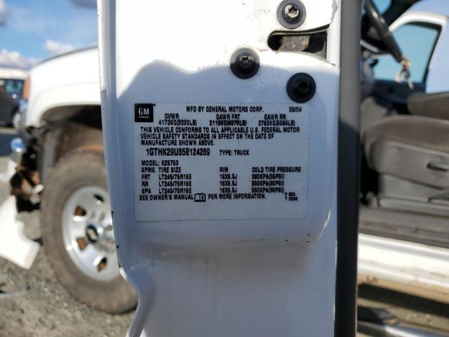 1GTHK29U35E124269 - 2005 GMC SIERRA K2500 HEAVY DUTY WHITE photo 12