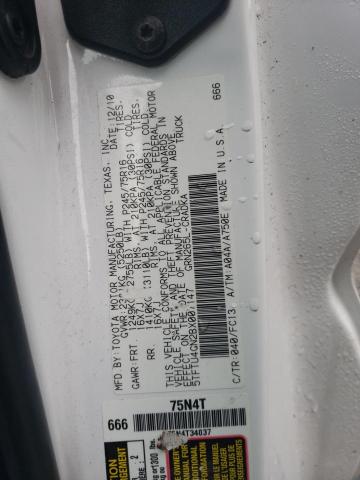 5TFTU4GN2BX007147 - 2011 TOYOTA TACOMA PRERUNNER ACCESS CAB WHITE photo 12