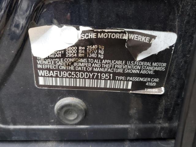 WBAFU9C53DDY71951 - 2013 BMW 5 SERIES XI BLACK photo 12