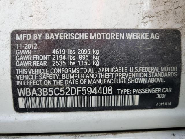 WBA3B5C52DF594408 - 2013 BMW 328 XI SULEV WHITE photo 12