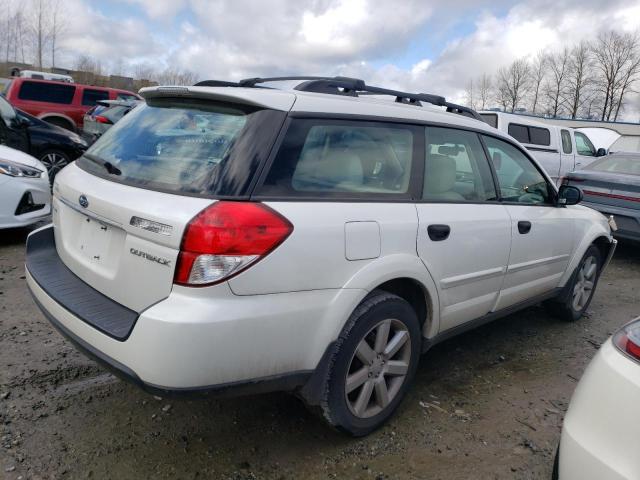 4S4BP61C687320292 - 2008 SUBARU OUTBACK 2.5I WHITE photo 3