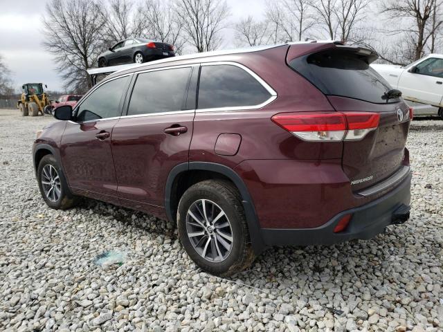 5TDJZRFH6JS843145 - 2018 TOYOTA HIGHLANDER SE BURGUNDY photo 2