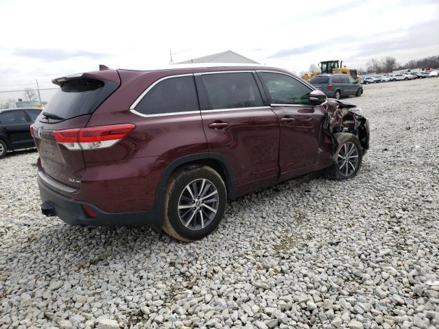 5TDJZRFH6JS843145 - 2018 TOYOTA HIGHLANDER SE BURGUNDY photo 3