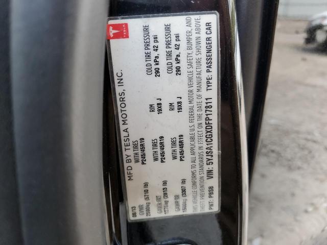 5YJSA1CGXDFP17811 - 2013 TESLA MODEL S Սև լուսանկար 12