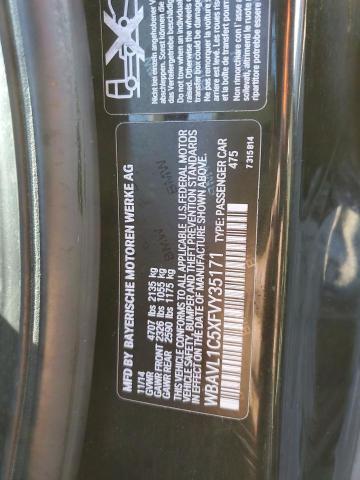 WBAVL1C5XFVY35171 - 2015 BMW X1 XDRIVE28I BLACK photo 12