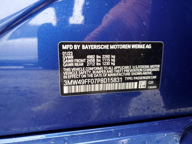 3MW49FF07P8D15831 - 2023 BMW M340XI BLUE photo 12